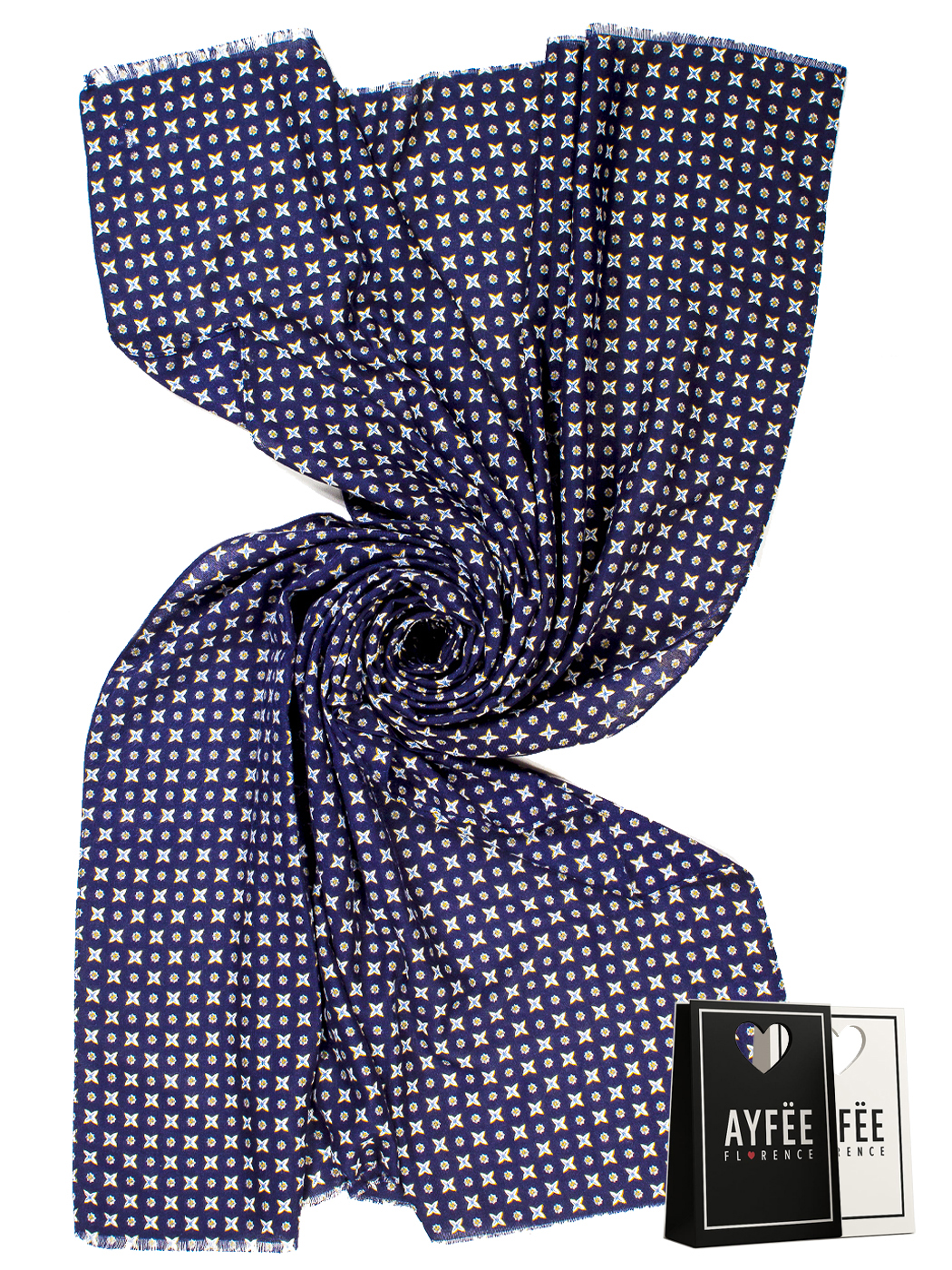 STOLA UOMO STAMPA MICRO TIE DESIGNS, CM 90*180, 100% VISCOSE, MADE IN PRC  